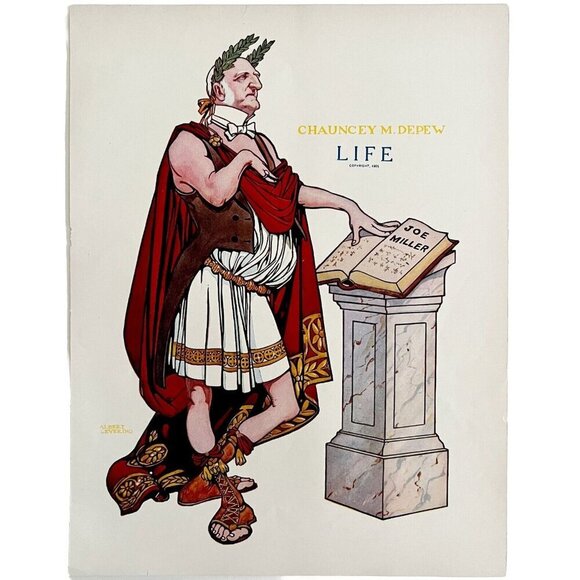 Senator Chauncey Depew As Roman 1905 Life Mag Lithograph Levering Art Print HM1E - Picture 2 of 2